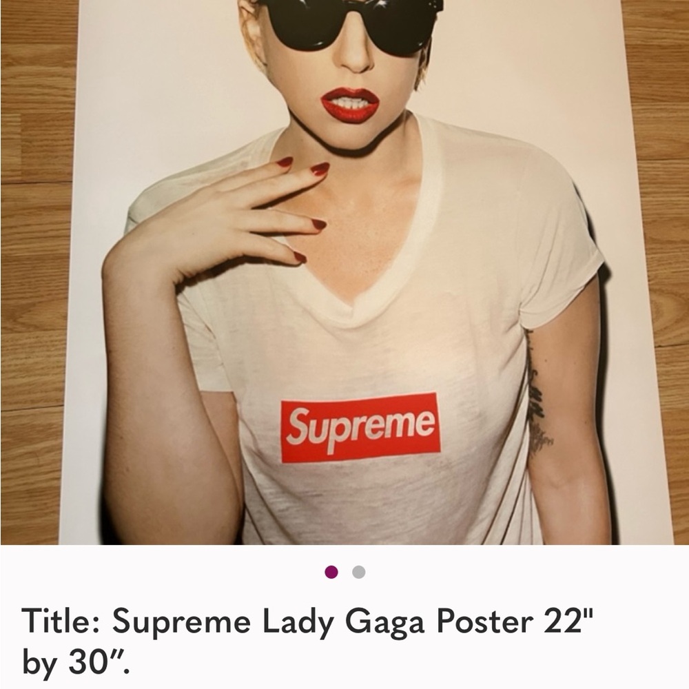 Supreme Red and White Graphic Poster